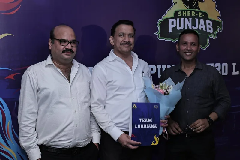 KTP Group team receiving Team Ludhiana franchise at Sher-E-Punjab T20 League